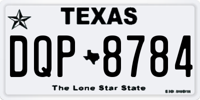 TX license plate DQP8784