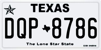TX license plate DQP8786