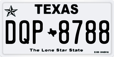 TX license plate DQP8788