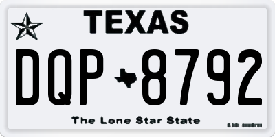 TX license plate DQP8792