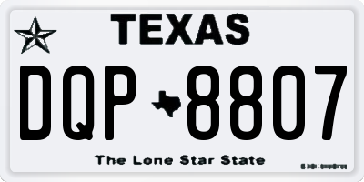 TX license plate DQP8807