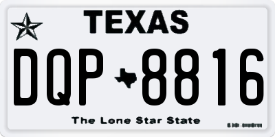 TX license plate DQP8816