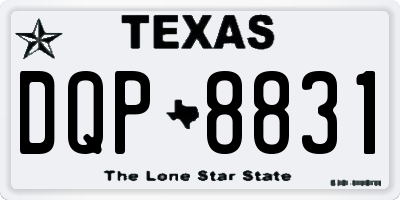 TX license plate DQP8831