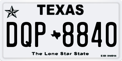 TX license plate DQP8840