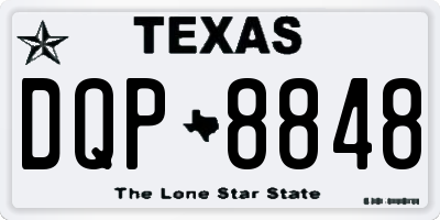 TX license plate DQP8848