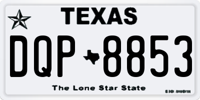 TX license plate DQP8853