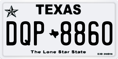 TX license plate DQP8860
