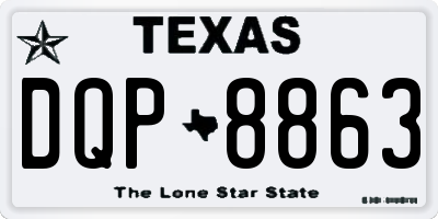 TX license plate DQP8863