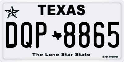 TX license plate DQP8865