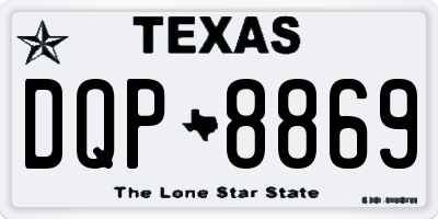 TX license plate DQP8869