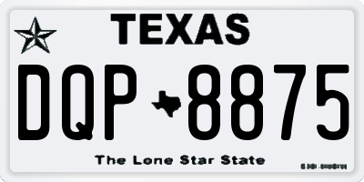 TX license plate DQP8875