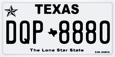 TX license plate DQP8880
