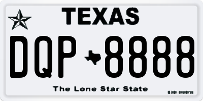 TX license plate DQP8888
