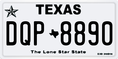 TX license plate DQP8890