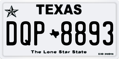 TX license plate DQP8893