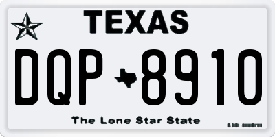 TX license plate DQP8910