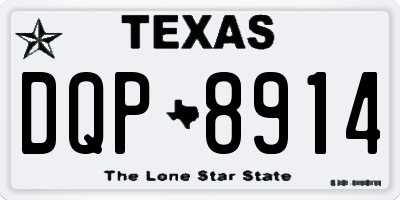 TX license plate DQP8914