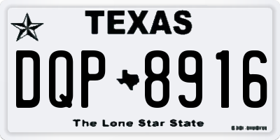 TX license plate DQP8916