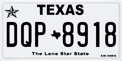 TX license plate DQP8918