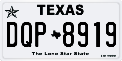 TX license plate DQP8919
