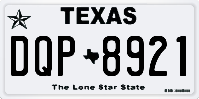 TX license plate DQP8921
