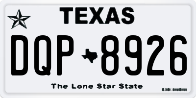 TX license plate DQP8926