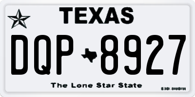 TX license plate DQP8927