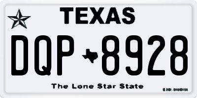 TX license plate DQP8928