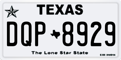 TX license plate DQP8929