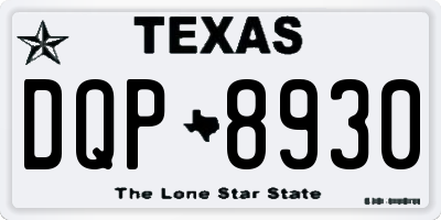 TX license plate DQP8930