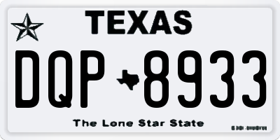 TX license plate DQP8933
