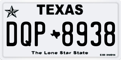 TX license plate DQP8938