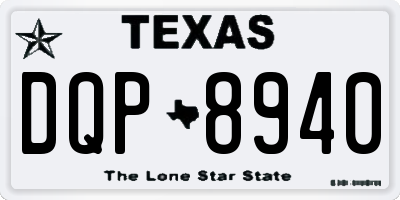 TX license plate DQP8940