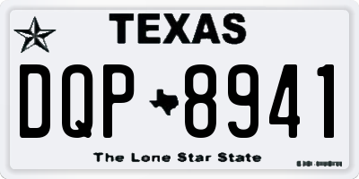 TX license plate DQP8941