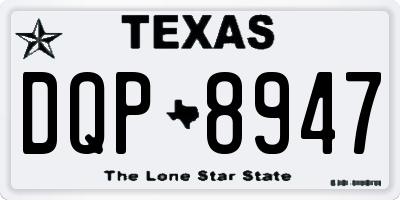 TX license plate DQP8947