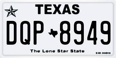 TX license plate DQP8949