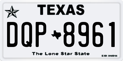 TX license plate DQP8961