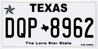 TX license plate DQP8962