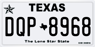 TX license plate DQP8968