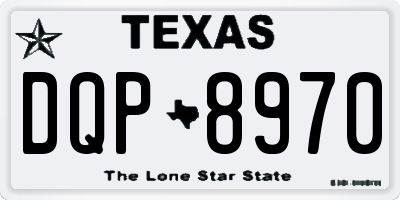TX license plate DQP8970