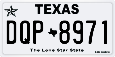 TX license plate DQP8971