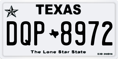 TX license plate DQP8972