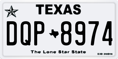 TX license plate DQP8974
