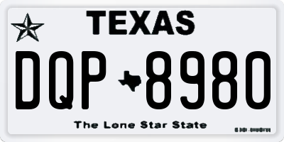 TX license plate DQP8980