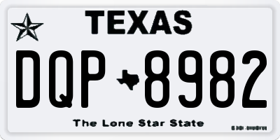TX license plate DQP8982