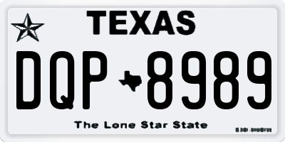 TX license plate DQP8989