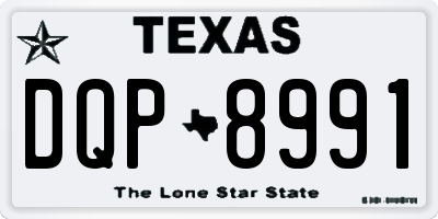TX license plate DQP8991