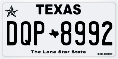 TX license plate DQP8992
