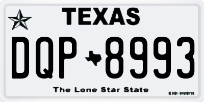 TX license plate DQP8993