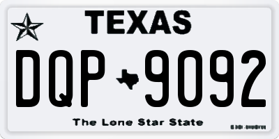 TX license plate DQP9092